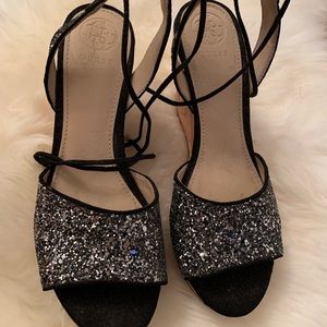 Guess Sparkly lace up wedge sandals